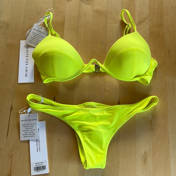 White Fox Boutique Other - New🌟 Neon Whitefox Swin Cheeky Bathing Suit Top & Bottom - sz Small Burning Man